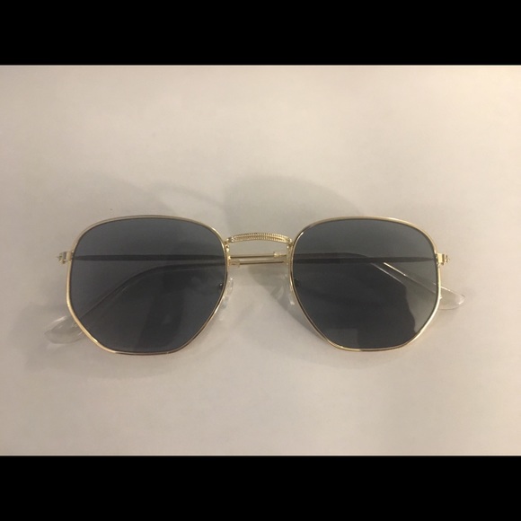 Hexagon Shape Gold Sunglasses - Picture 1 of 2